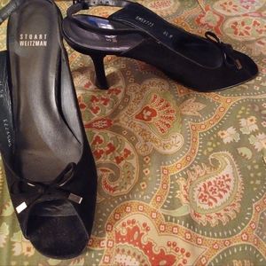 Stuart Weitzman 8.5 M 8 1/2 suede slingbacks heels shoes Spain